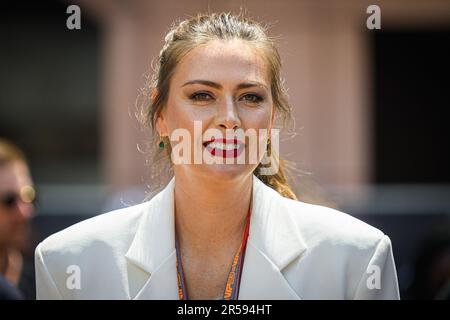 Monte Carlo, Monaco. 28th May, 2023. Maria Sharapova, former tennis player seen in the F1 paddock ahead of the Monaco F1 Grand Prix race. The 80th Monaco Formula 1 Grand Prix saw Red Bull's Max Verstappen win ahead of the Aston Martin's Fernando Alonso and Alpine's Esteban Ocon. As always in Monaco, a lot of happening was also in the paddock with celebrities from sport, music and movie world. Credit: SOPA Images Limited/Alamy Live News Stock Photo