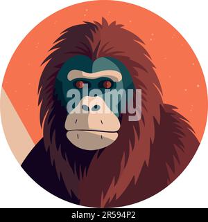 Cute baboon mascot in tropical rainforest isolated Stock Vector Image ...