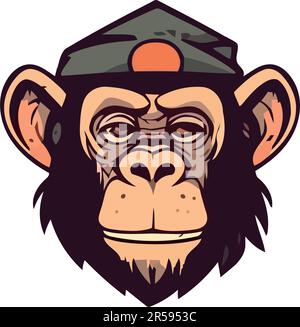 Cute baboon mascot in tropical rainforest isolated Stock Vector Image ...