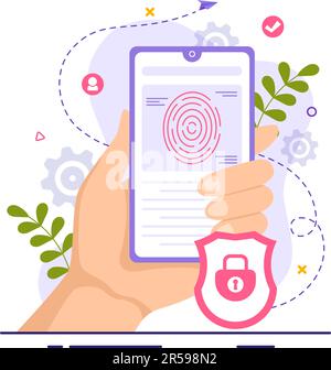 Identification Vector Illustration of Identity Card with Photo, Document, and Information in Face ID System Flat Cartoon Hand Drawn Templates Stock Vector