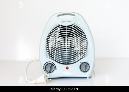 Electric fan heater on white isolated background Stock Photo