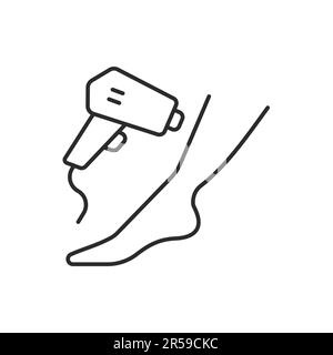 Laser dermatology icon. Vector illustration isolated on white. Editable stroke. Stock Vector