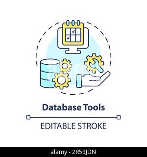 Database tools concept icon Stock Vector