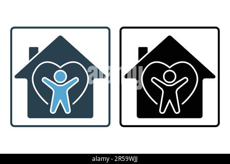 Fitness at home icon. icon related to workout house, gym, training sport exercise. Solid icon style design. Simple vector design editable Stock Vector