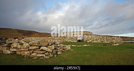 Clickimin Broch historic Scottish monument, The Willows, 38 South Rd, Lerwick, Sound, Shetland ZE1 0RD Stock Photo