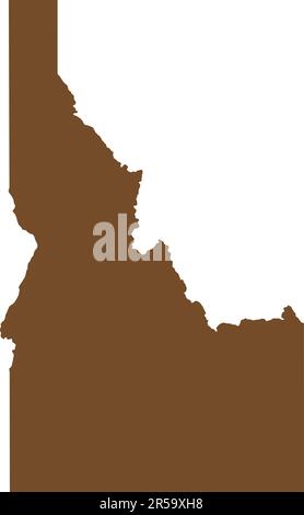 BROWN CMYK color map of IDAHO, USA Stock Vector