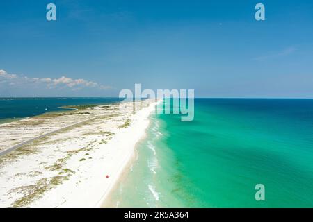 Aerial view of Pensacola Beach on Memorial Day Weekend 2023 Stock Photo