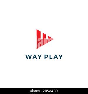 W Play Logo Design. Letter W Logo Stock Vector