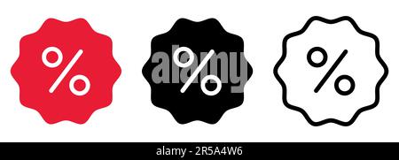 Set of sale percent icons. Design can use for web and mobile app. Vector illustration Stock Vector