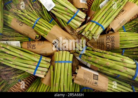 Garden Asparagus, Sparrow Gras, Wild Asparagus (Asparagus officinalis), imported green Asparagus, Germany Stock Photo