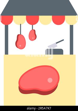 Meat Stall icon vector image. Stock Vector