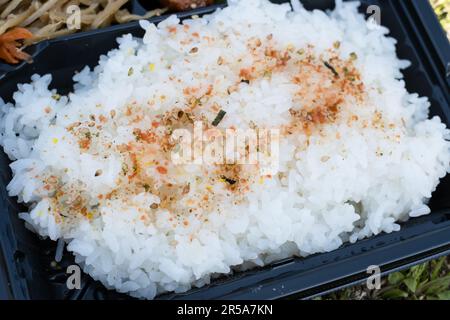 Chicken and rice bento with Furikake, Japan. Stock Photo