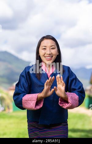 Dancer from Royal Academy of Performing Arts (RAPA), Thimphu, Bhutan. Stock Photo