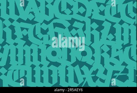 Pattern, ornament in the Gothic style. Vector. Alphabet. Calligraphy and lettering. Medieval latin letters. Graphic elements for corporate identity fo Stock Vector