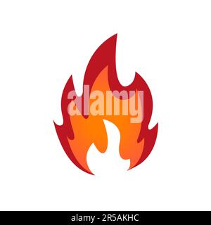 Burning fire flame, fireproof sign isolated blaze icon. Vector burning fiery explosion, orange fireball, blazing fire combustion, inferno ignition. Stock Vector