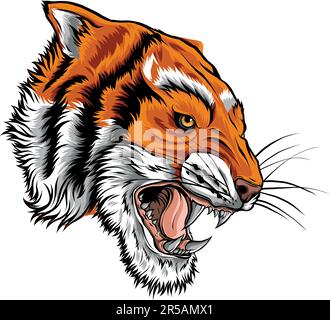 Head of a lion with a crown Stock Vector