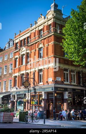 Restaurants in Charlotte Street, Fitzrovia, London, England, UK Stock Photo