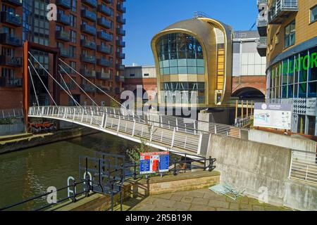 UK, West Yorkshire, Leeds, South Entrance to Leeds City Train Station Stock Photo