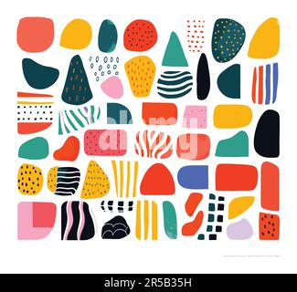 Colorful trendy abstract geometric shape. modern drawings. Stock Vector