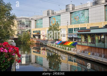 Reading, Berkshire, UK, England 06 September 2021. Riverside on the Oracle shopping centre . Stock Photo