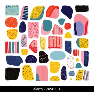 Colorful trendy abstract geometric shape. modern drawings. Stock Vector