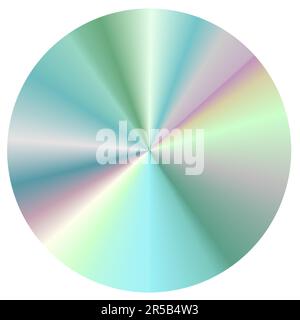 Rainbow texture of CD or DVD disc. Iridescent compact disc for presentation layouts and design. 3D rendering. Digitally Generated Image. Isolated on w Stock Photo