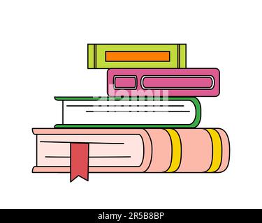 Different books big and small in a stack Stock Vector