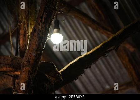Nicolas Remene / Le Pictorium -  Solar energy and rural development in the Gabu region -  13/03/2017  -  Guinea-Bissau / Gabu / Gabu  -  Pirada, On the premises of the road police in Pirada (border with Senegal) *Solar Home System(SHS): Solar home energy system Stock Photo