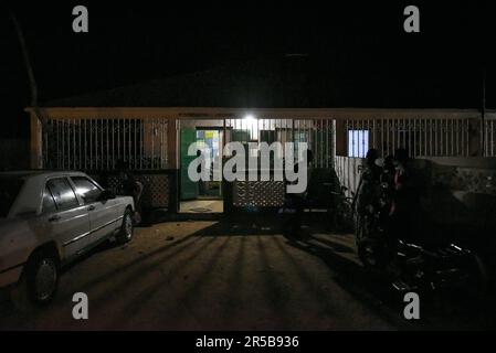 Nicolas Remene / Le Pictorium -  Solar energy and rural development in the Gabu region -  14/03/2017  -  Guinea-Bissau / Gabu / Gabu  -  Gabu, Pharmacie Adama on the outskirts of town.   *Solar Home System (SHS): solar home energy system. Stock Photo