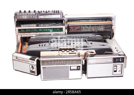 radio, collection, transistor radio, portable radio, vintage, radios,  collections, transistor radios, portable radios, vintage print, vintages  Stock Photo - Alamy