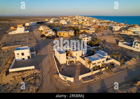 An aerial view of Las Conchas Beachfront in Puerto Penasco, Mexico. Stock Photo