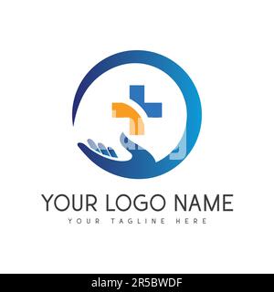 Health Care Logo Design Plus Sign Health Protection Logotype Hospital Clinic Stock Vector