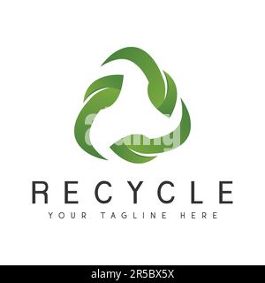 Recycle Logo Design Nature Green Leaf Logotype Ecology Stock Vector