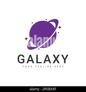 Galaxy Logo Design Space Logotype Planet Icon Stock Vector