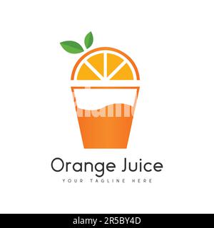 Orange Juice Logo Design Summer Juice Logotype Stock Vector