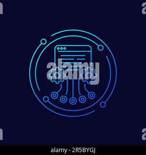 load testing icon, linear design Stock Vector