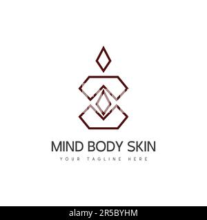 Luxury Spa Massage Center Logo Design Stock Vector