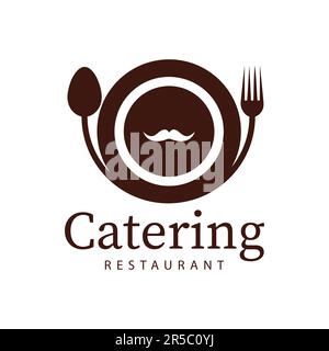 Catering Logo Design Chef Cap Fork and Spoon Logotype Stock Vector