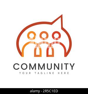 Community Logo Design Human Group Talk Business Logotype Stock Vector