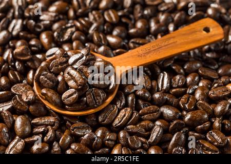 Organic Roasted Espresso Coffee Beans in a Bowl Stock Photo