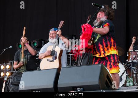 Los Angeles, California, USA. 18th Sep, 2018. Actor Jack Black, right,  poses with Kyle Gass during his star ceremony on the Hollywood Walk of Fame  Star where he was the recipient of