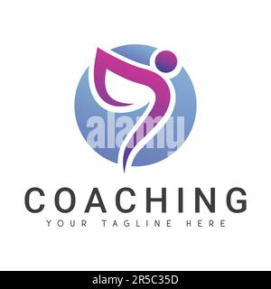 Abstract Human Life Coaching Logo Design Stock Vector