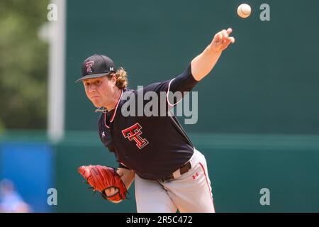 Texas Tech pitcher Mason Molina (21) in action during an NCAA baseball ...