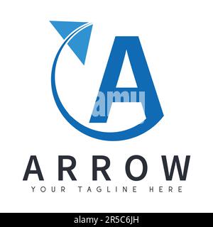 Abstract A Arrow Logo Design Modern Company Logotype Stock Vector