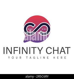Infinity Chat Logo Design Chatting People Talk Logotype Stock Vector