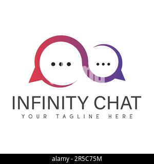 Infinity Chat Logo Design Chatting People Talk Logotype Stock Vector