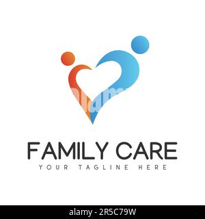 Human Shield Family Care Logo Design Person Love Care Protection Logo Stock Vector