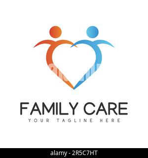 Human Shield Family Care Logo Design Person Love Care Protection Logo Stock Vector