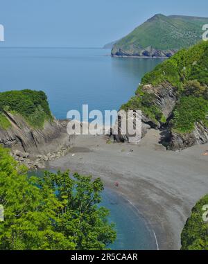 The spectacular Broadsands beach on the North Devon coast between Ilfracombe and Combe Martin. Devon, UK Stock Photo