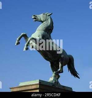 Bronze statue of the Saxon Steed in Hanover, Germany Stock Photo